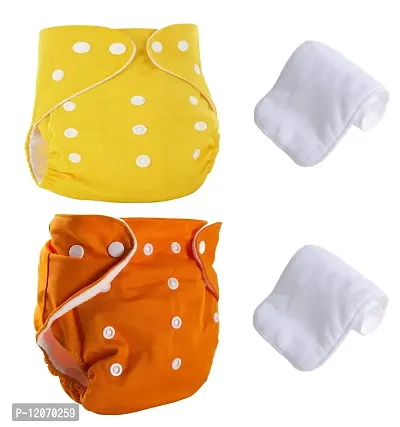 Mopslik Baby Cloth Washable and Reusable Diapers (Colors May Vary) (Pack of 4)
