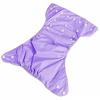 Mopslik - Reusable Adjustable Washable button Cloth Diaper with 4 Layered Insert (Purple)-thumb2