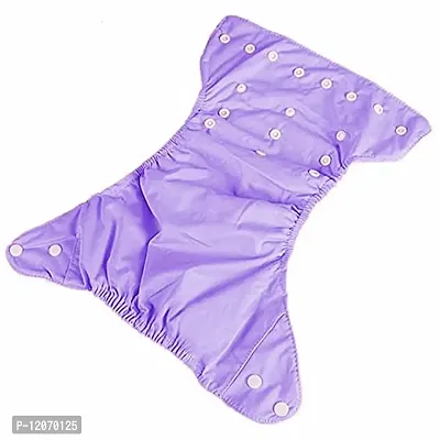 Mopslik - Reusable Adjustable Washable button Cloth Diaper with 4 Layered Insert (Purple)-thumb3