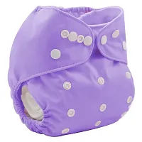 Mopslik - Reusable Adjustable Washable button Cloth Diaper with 4 Layered Insert (Purple)-thumb1