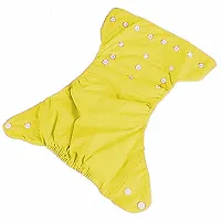 Mopslik - Reusable Adjustable Washable button Cloth Diaper with 4 Layered Insert (Yellow)-thumb2