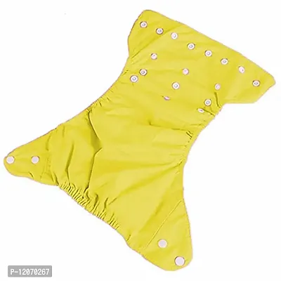 Mopslik - Reusable Adjustable Washable button Cloth Diaper with 4 Layered Insert (Yellow)-thumb3