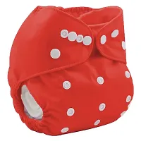 Mopslik - Reusable Adjustable Washable button Cloth Diaper with 4 Layered Insert (Red)-thumb1