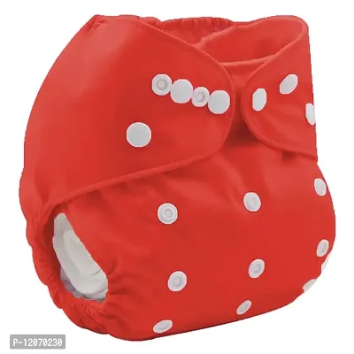 Mopslik - Reusable Adjustable Washable button Cloth Diaper with 4 Layered Insert (Red)-thumb2