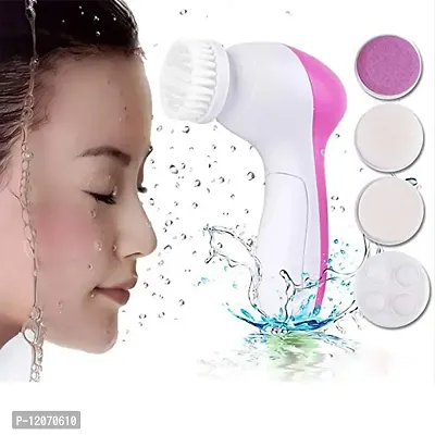 Mopslik - 5 in 1 Electric Rotating Facial Beauty Massager Face Cleansing Brush Exfoliating Brush-thumb4