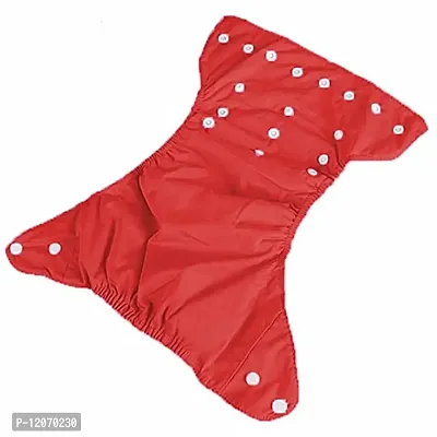 Mopslik - Reusable Adjustable Washable button Cloth Diaper with 4 Layered Insert (Red)-thumb3