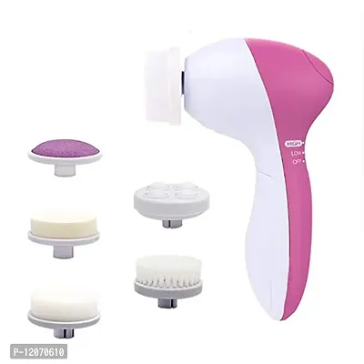 Mopslik - 5 in 1 Electric Rotating Facial Beauty Massager Face Cleansing Brush Exfoliating Brush-thumb5