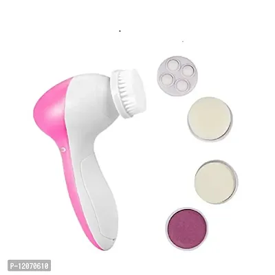 Mopslik - 5 in 1 Electric Rotating Facial Beauty Massager Face Cleansing Brush Exfoliating Brush-thumb0