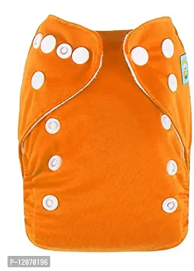 Mopslik - Reusable Adjustable Washable button Cloth Diaper with 5 Layered Insert (Orange)-thumb2