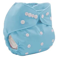 Mopslik - Reusable Adjustable Washable button Cloth Diaper with 4 Layered Insert (Blue)-thumb1