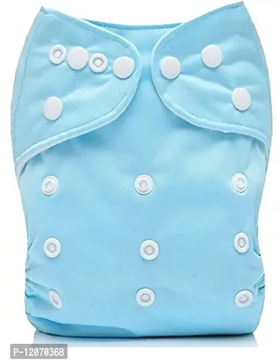 Mopslik - Reusable Adjustable Washable button Cloth Diaper with 5 Layered Insert (Blue)-thumb2