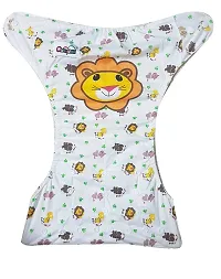 Mopslik - Printed Reusable Adjustable Washable Cloth Diapers With 4 Layered Insert (Lion)-thumb1