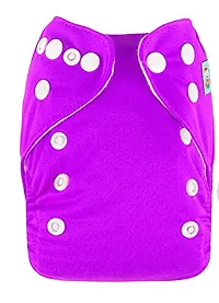 Mopslik - Reusable Adjustable Washable button Cloth Diaper with 5 Layered Insert (Purple)-thumb2