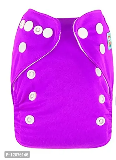 Mopslik - Reusable Adjustable Washable button Cloth Diaper with 5 Layered Insert (Purple)-thumb3