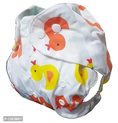 Mopslik - Printed Reusable Adjustable Washable Cloth Diapers With 4 Layered Insert (Duck)-thumb2