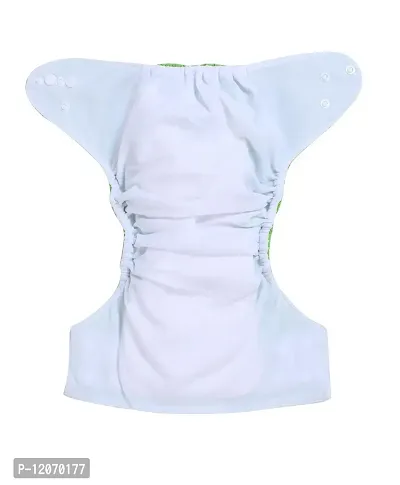 Mopslik - Reusable Adjustable Washable button Cloth Diaper with 5 Layered Insert (Green)-thumb5