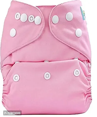 Mopslik - Reusable Adjustable Washable button Cloth Diaper with 5 Layered Insert (Pink)-thumb3