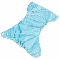 Mopslik - Reusable Adjustable Washable button Cloth Diaper with 4 Layered Insert (Blue)-thumb2