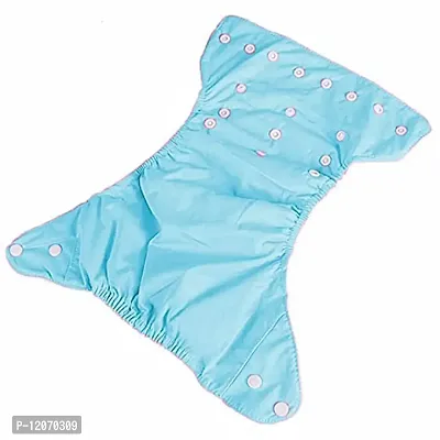 Mopslik - Reusable Adjustable Washable button Cloth Diaper with 4 Layered Insert (Blue)-thumb3