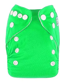 Mopslik - Reusable Adjustable Washable button Cloth Diaper with 5 Layered Insert (Green)-thumb1