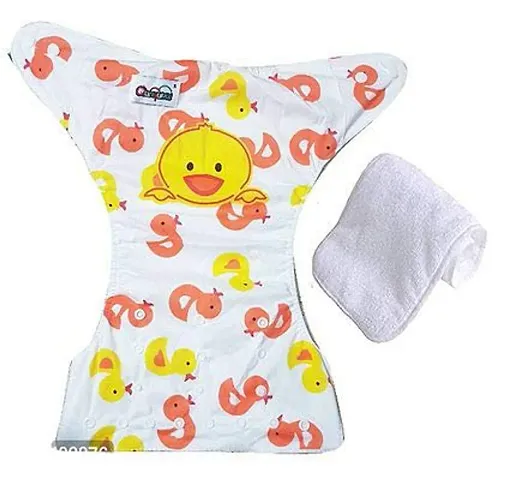 Mopslik - Printed Reusable Adjustable Washable Cloth Diapers With 4 Layered Insert