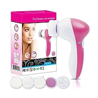 Mopslik - 5 in 1 Electric Rotating Facial Beauty Massager Face Cleansing Brush Exfoliating Brush-thumb1