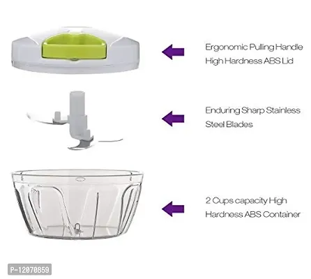 Mopslik - Easy Spin Cutter Hand Chopper, Onion, Garlic, Vegetable Cutter-thumb4