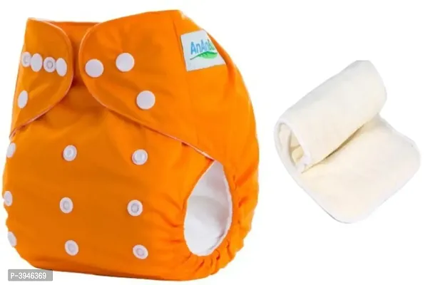 Baby Washable Reusable Adjustable Titch Button Cloth Diaper With 3 layered Microfiber Insert-thumb0