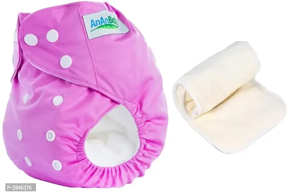 Baby Washable Reusable Adjustable Titch Button Cloth Diaper With 3 layered Microfiber Insert-thumb0