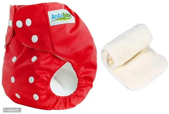 Baby Washable Reusable Adjustable Titch Button Cloth Diaper With 3 layered Microfiber Insert-thumb0