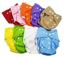 Baby Washable Reusable Adjustable Titch Button Cloth Diaper With 3 layered Microfiber Insert-thumb2