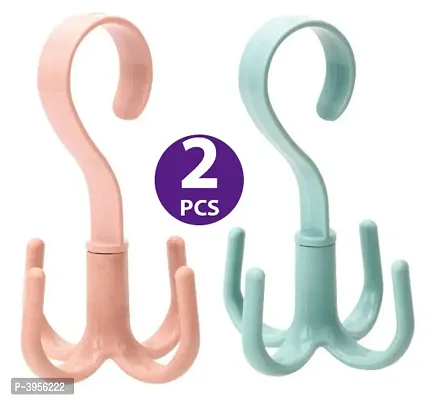 Plastic Multipurpose Rotating Tie Belt Hanger Organizer - Pack Of 2-thumb0