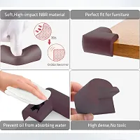 Safety L Shaped Corner Guard Edge Protector  (Brown  - Pack Of 8)-thumb2