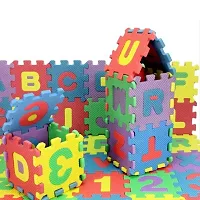 36 Pcs EVA Foam Mat Interlocking Educational Puzzle set (Numbers and Alphabets , 4.5 Inch Block Each)-thumb2