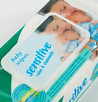 Sensitive Alcohol and Perfume Free Baby Wipes (90 X 1 Pcs ) With Aloe and Chamomile-thumb1