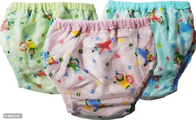 Baby Plastic Toweling  / Towel Panties  / Reusable Towel Diaper Pants for Kids  - ( Pack Of 3 - Small )-thumb0