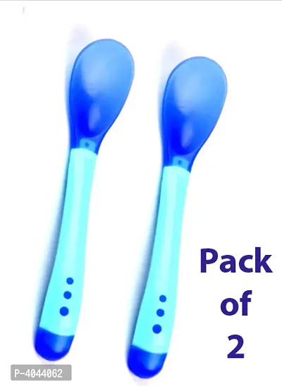 Heat Sensing Colour Changing Temperature Sensing Spoon For Feeding Kids - Pack Of 2  - Random Colors