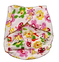 Printed Washable Reusable Adjustable Cloth Diapers With Absorbing Insert Pad - Honey Bee-thumb1