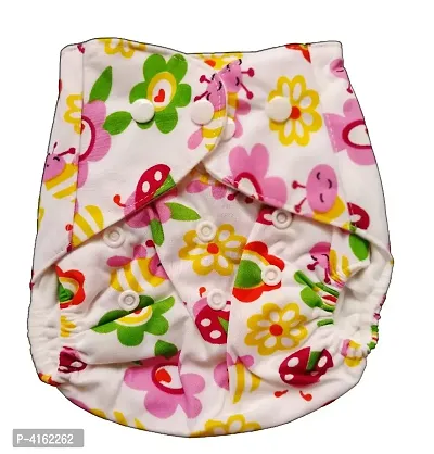 Printed Washable Reusable Adjustable Cloth Diapers With Absorbing Insert Pad - Honey Bee-thumb2