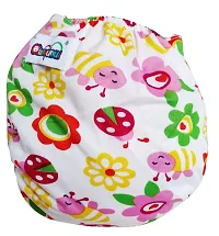 Printed Washable Reusable Adjustable Cloth Diapers With Absorbing Insert Pad - Honey Bee-thumb3