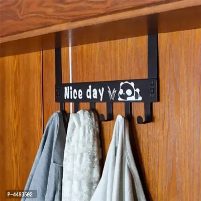 6 Hooks Over Door Hanger DIY No Nails Clothes Hanging Hanger Rack-thumb4