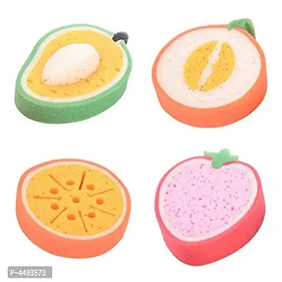 Cute Fruit Shaped Super Soft Bath Sponge For Babies and Kids -  Pack Of 2 (Assorted Colors)-thumb0