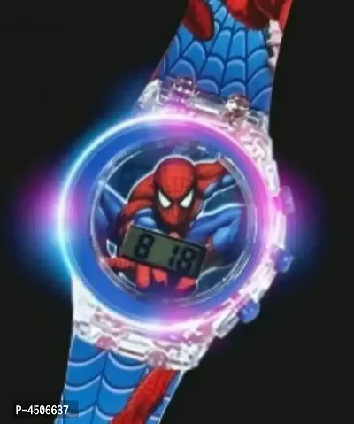 Kids Superhero Digital Watch With Glowing Lights  - Spiderman-thumb4