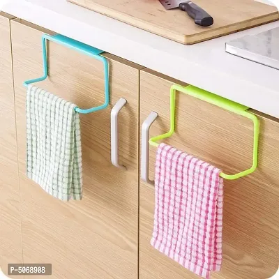 Pack Of 2 No Nails DIY Kitchen Cabinet Rug  / Towel Hanger