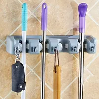 5 Slot Mop  / Broom Holder Bathroom Organizer-thumb3