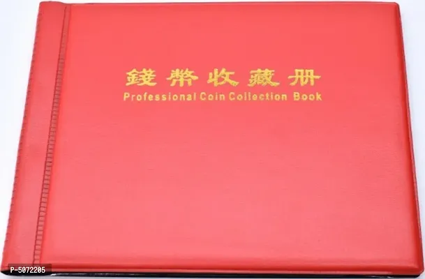 240 Coins Coin Collection Hobby  Book / Album - Red (3 X 3 CM Slots)-thumb0