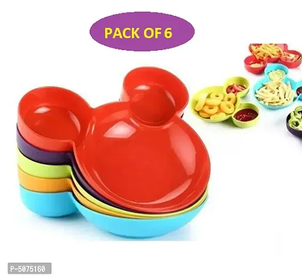 Pack Of 6 Mickey Mouse Plate For Kids / Serving Snacks-thumb0