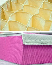 10 + 1 Grid Non Woven Foldable Undergarment Organizer - Pink-thumb2