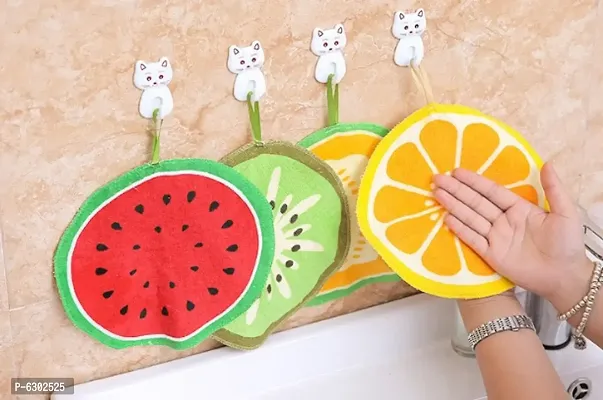 Pack Of 4 Fruit Design Microfiber Towel Fro Drying Dishes and Hand-thumb2