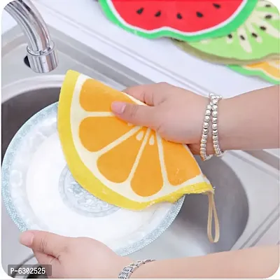 Pack Of 4 Fruit Design Microfiber Towel Fro Drying Dishes and Hand-thumb5